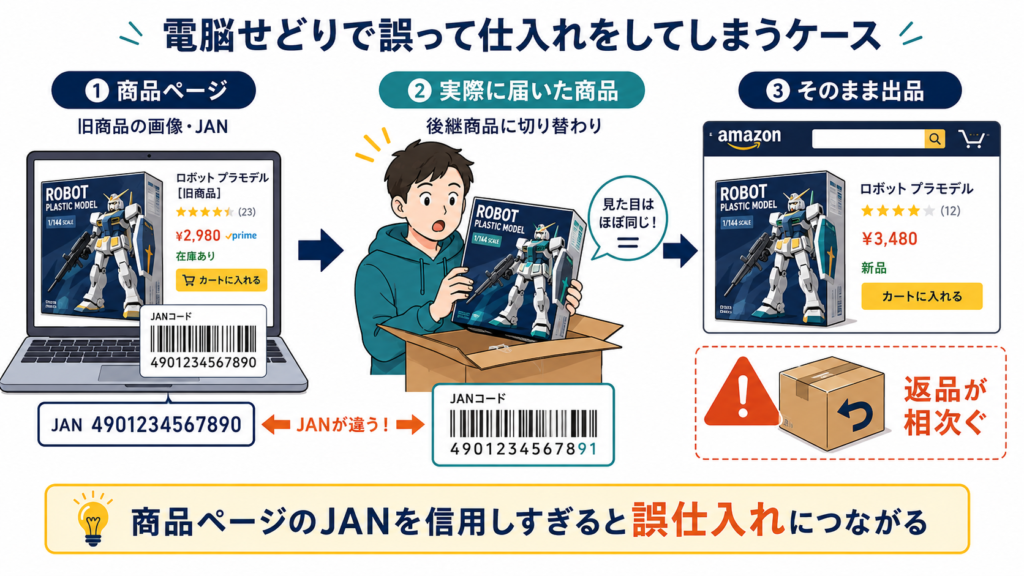 電脳せどりで誤って仕入れて販売してしまうケース