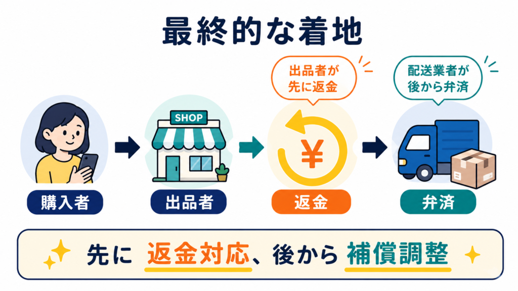 最終的な着地
先に返金、後から補償調整