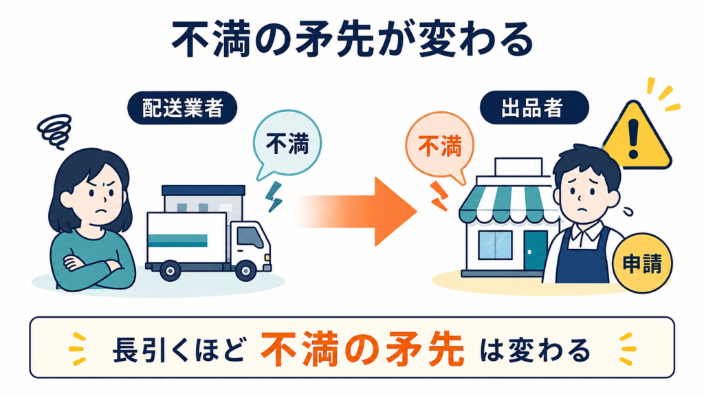 不満の矛先が変わる
長引くほど不利に