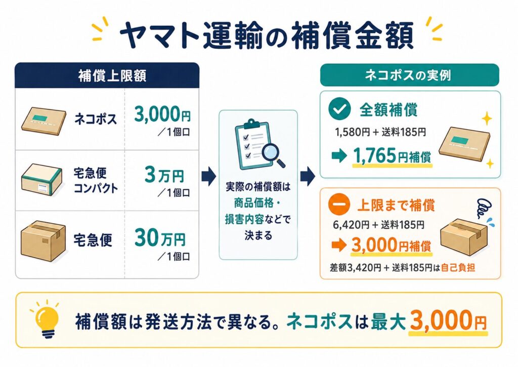 ヤマト運輸の補償金額