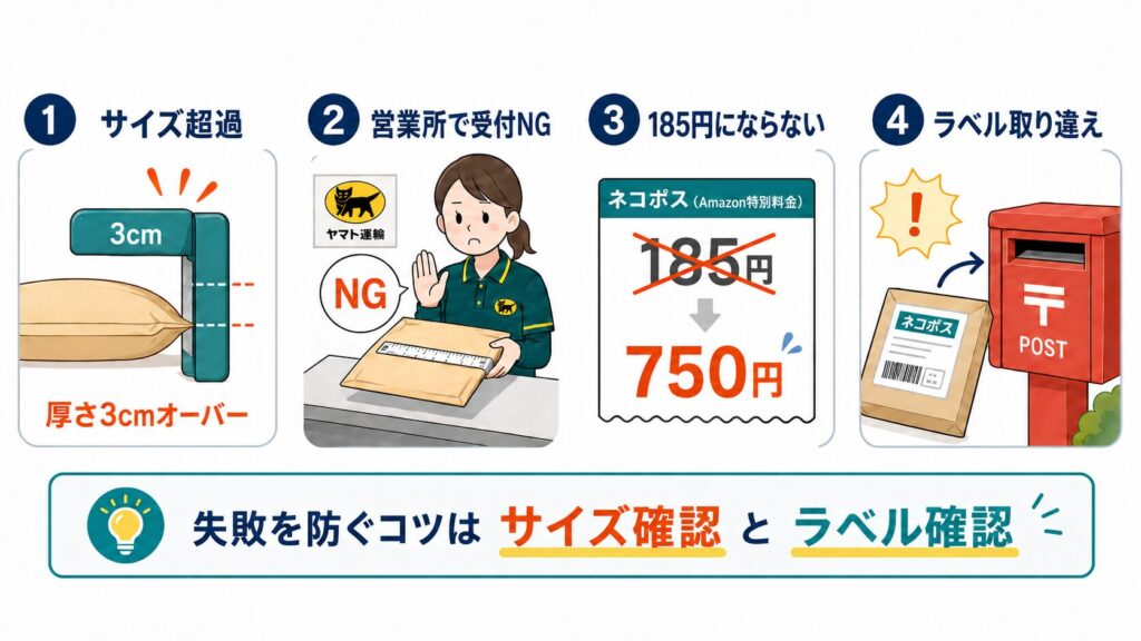 ネコポスとクリックポストで実際に経験した4つの失敗