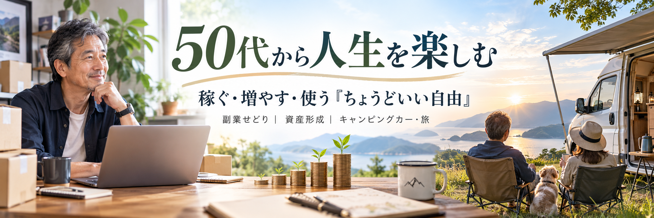50代から人生を楽しむ|稼いで・増やして・使う「ちょうどいい自由」